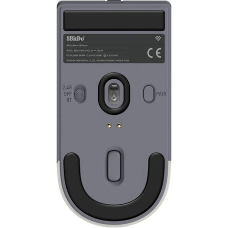 8bitdo retro r8 mouse - n edition (grijs rood, 50 - 26000 dpi, bluetooth usb-c 2.4 ghz)