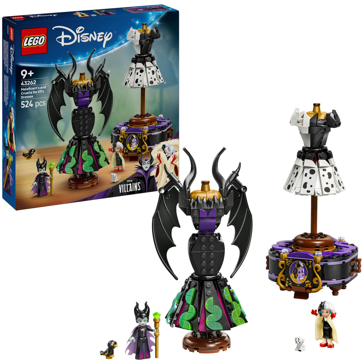 Lego ® disney villains - de jurken van maleficent en cruella de vil - 43262