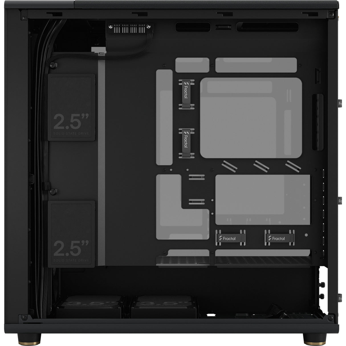 Fractal design north xl rc charcoal black tg dark midi tower behuizing (zwart houtkleur | 2x usb-a | 1x usb-c | tempered glass)
