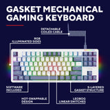 Trust gxt 872 xyra mechanisch tkl-gamingtoetsenbord (wit, us lay-out (qwerty), leobog seiya, 80% (tkl), rgb, hot swap)
