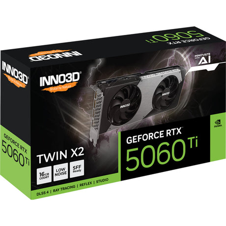Inno3d geforce rtx 5060 ti twin x2 16gb grafische kaart (3x displayport, 1x hdmi 2.1, dlss 4)
