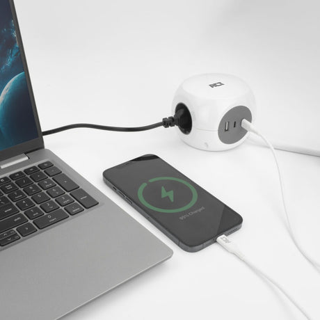 Act connectivity act stekkerdoos kubus met 3 stopcontacten, 30w power delivery usb-c a poorten, kabellengte 1,5m ac2425