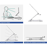 Act connectivity laptopstandaard aluminium (aluminium, opvouwbaar, traploos in hoogte verstelbaar)