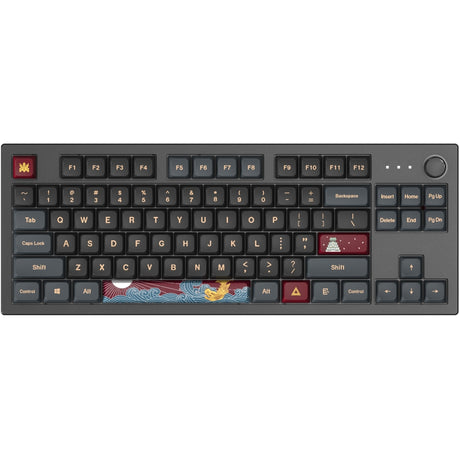 Montech mkey darkness tkl rgb mechanisch toetsenbord (zwart, us lay-out (qwerty), gateron g pro yellow, 80% (tkl), hot-swappable, rgb, pbt)