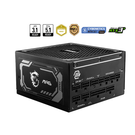 Msi mag a1250gl pcie5 modulaire 1250 watt voeding (zwart, 1x 12v-2x6, 4x pcie)
