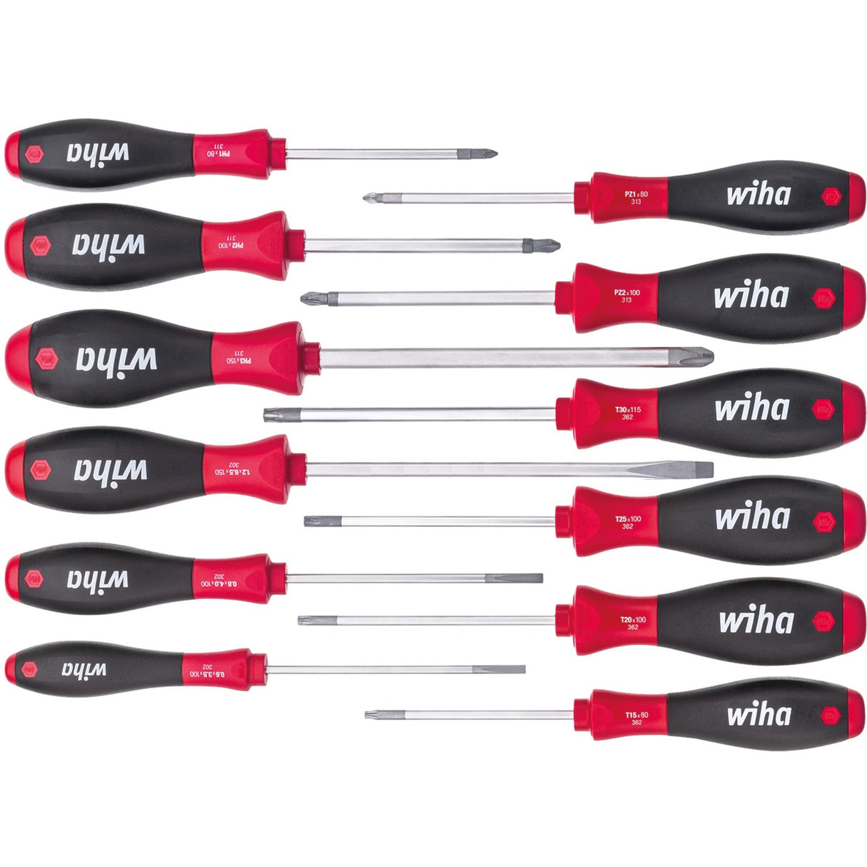 Wiha schroevendraaierset softfinish 41002 (zwart rood)