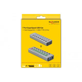 Delock usb 3.2 gen 1 hub met 7 poorten usb-hub (grijs)