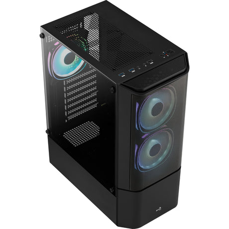 Aerocool quantum mesh v3 midi tower behuizing (zwart grijs | 3x usb-a | rgb | window)