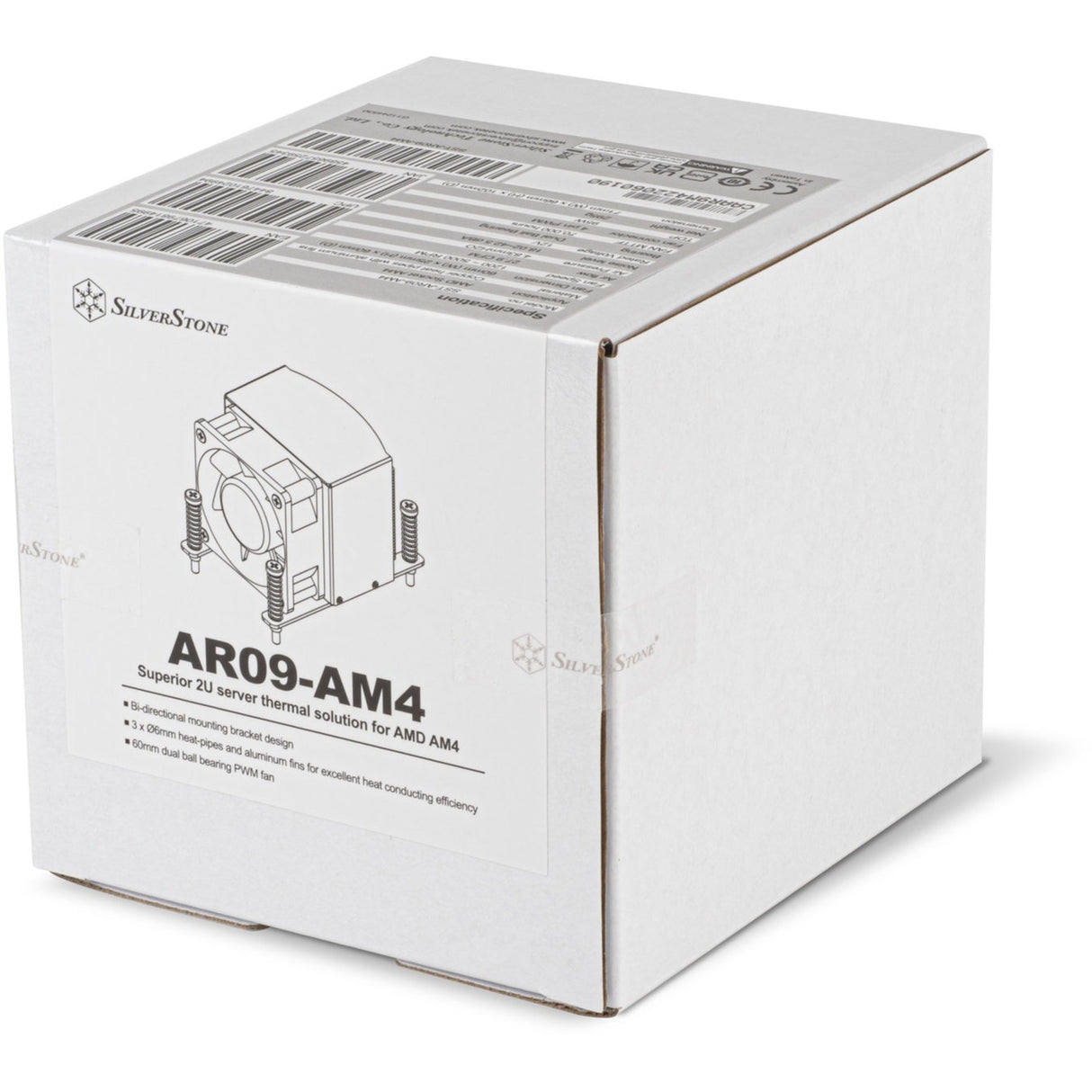Silverstone ar09-am4 cpu-koeler (4-pins pwm fan-connector)