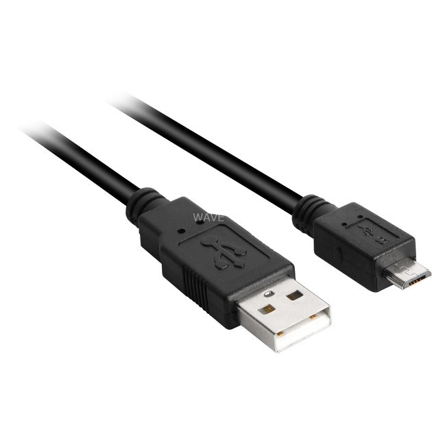 Sharkoon usb-a 2.0 > micro usb-b kabel (zwart, 3 meter)