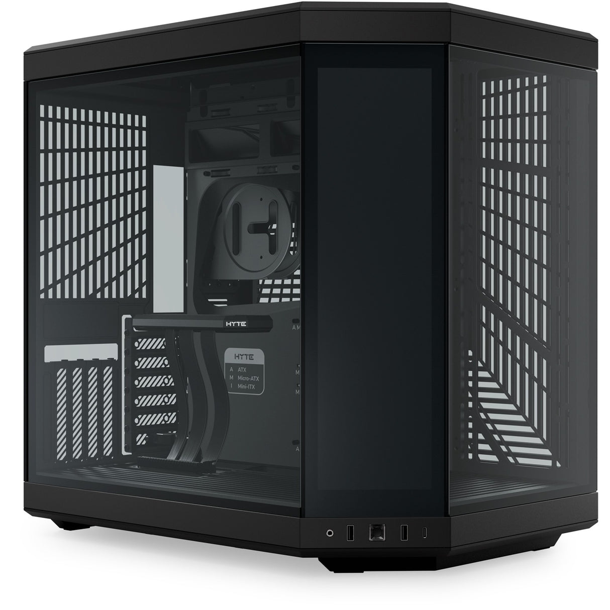 Hyte y70 touch infinite midi tower behuizing (zwart | 2x usb-a | 1x usb-c | tempered glass)