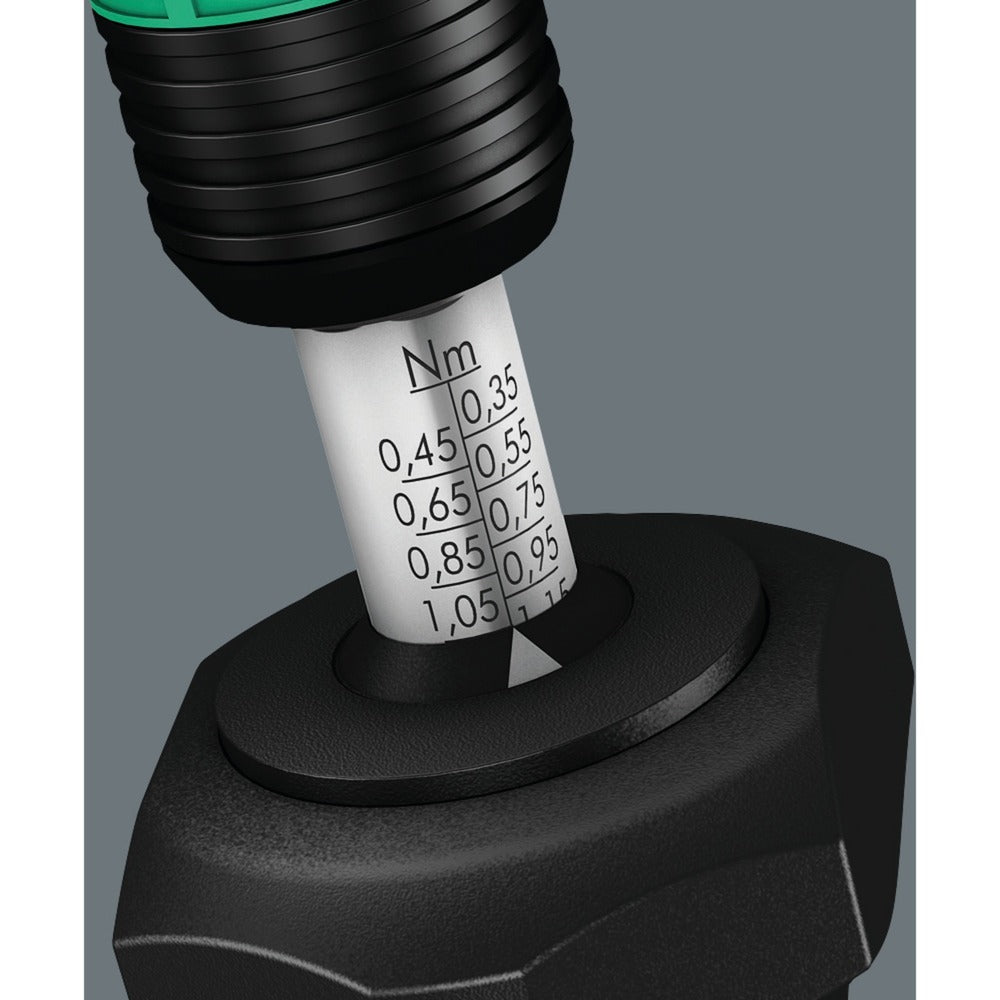 Wera serie 7400 kraftform instelbare momentschroevendraaier draaimomentsleutel (zwart groen, 1.2 tot 3.0 nm, met rapidaptor snelwisselhouder)
