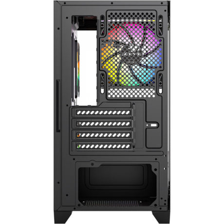 Xyz pc gear titanium view lite midi tower behuizing (zwart | 2x usb-a | tempered glass)