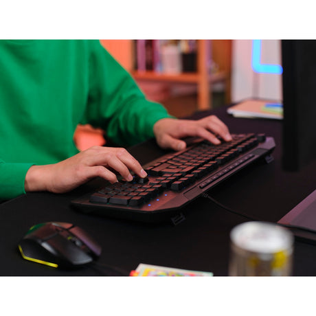 Trust gxt 836 evocx rgb gaming toetsenbord (zwart, us lay-out (qwerty), membraan, 100%, rgb)