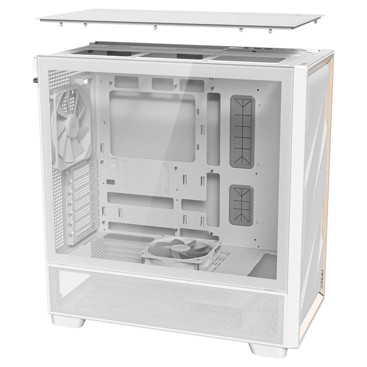Antec flux midi tower behuizing (wit | 2x usb-a | 1x usb-c | tempered glass)