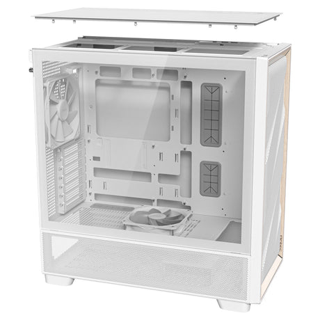Antec flux midi tower behuizing (wit | 2x usb-a | 1x usb-c | tempered glass)