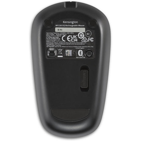 Kensington my230 eq rechargeable mouse - wireless – midsize (zwart, bluetooth, 2.4 ghz)