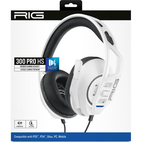 Nacon rig 300 pro hs over-ear gaming headset (wit, playstation 4, playstation 5, xbox, nintendo switch, pc)