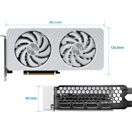 Palit geforce rtx 5060 oc white 8gb grafische kaart (wit, dlss 4, 3x displayport, 1x hdmi 2.1)