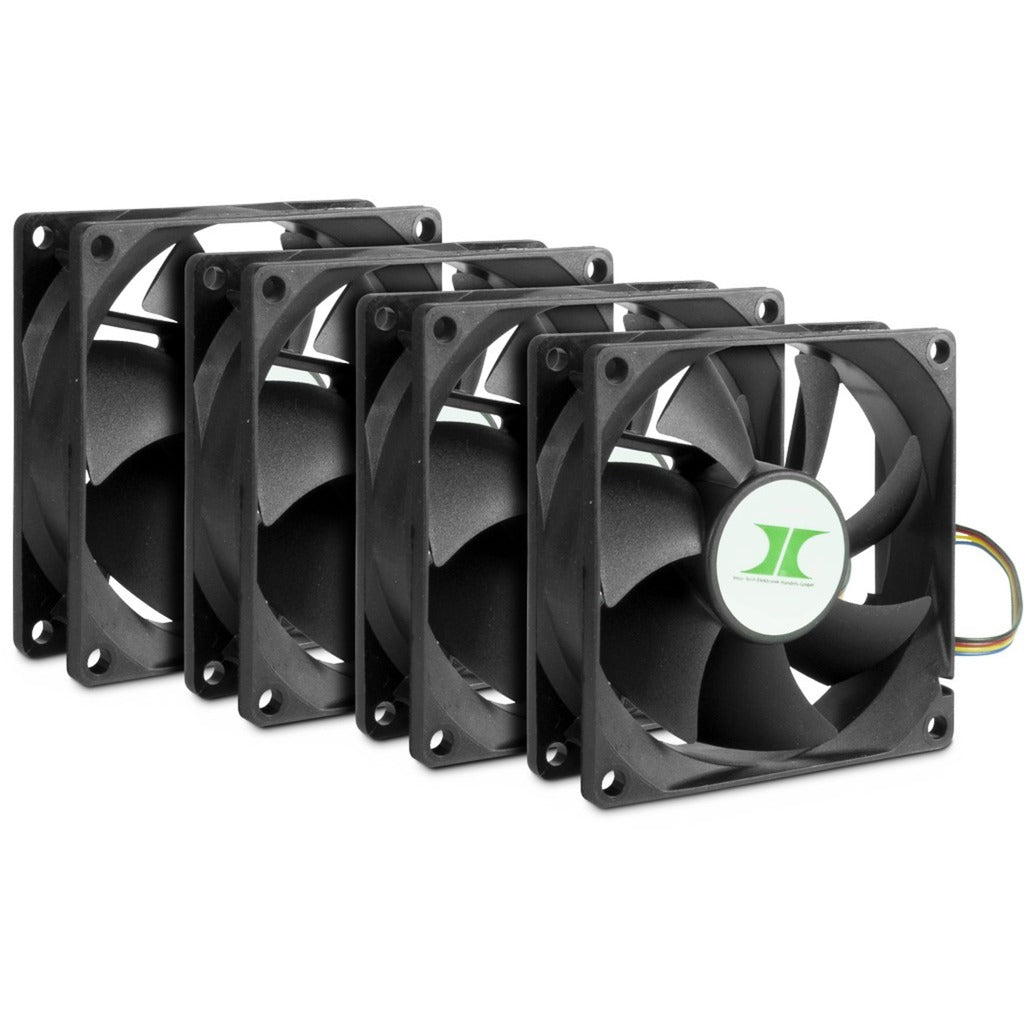 Inter-tech ipc fan set 80 mm case fans (zwart, 4 stuks, 80 x 80 x 25 mm, pwm)