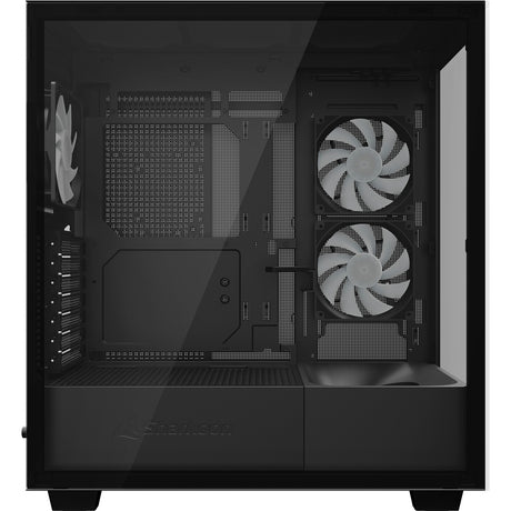 Sharkoon rebel c60 rgb midi tower behuizing (zwart | 2x usb-a | 1x usb-c | rgb | tempered glass)