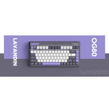 Iqunix og80 lavandin wireless mechanical keyboard (lavendel, us lay-out (qwerty), cherry mx brown, 80% (tkl), hot-swappable, pbt, 2.4ghz | bluetooth 5.1 | usb-c)