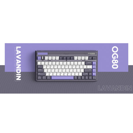 Iqunix og80 lavandin wireless mechanical keyboard (lavendel, us lay-out (qwerty), cherry mx brown, 80% (tkl), hot-swappable, pbt, 2.4ghz | bluetooth 5.1 | usb-c)