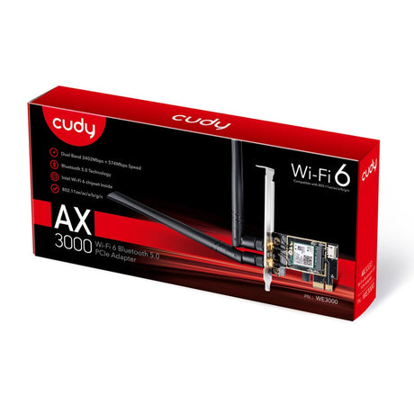 Cudy ax3000 wi-fi 6 bluetooth pci-e wlan adapter (zwart)