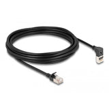 Delock rj45 network cable cat.6a s ftp slim 90° upwards angled straight 5 m kabel (zwart)