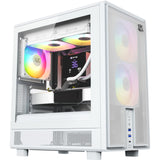 Xyz pc gear atom midi tower behuizing (wit | 2x usb-a | 1x usb-c | tempered glass)