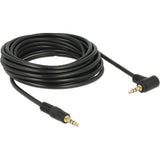 Delock 3,5 mm naar 3,5 mm 90° kabel (zwart, 5 meter)