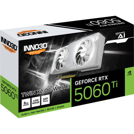 Inno3d geforce rtx 5060 ti twin x2 oc white 8gb grafische kaart (3x displayport, 1x hdmi 2.1, dlss 4)