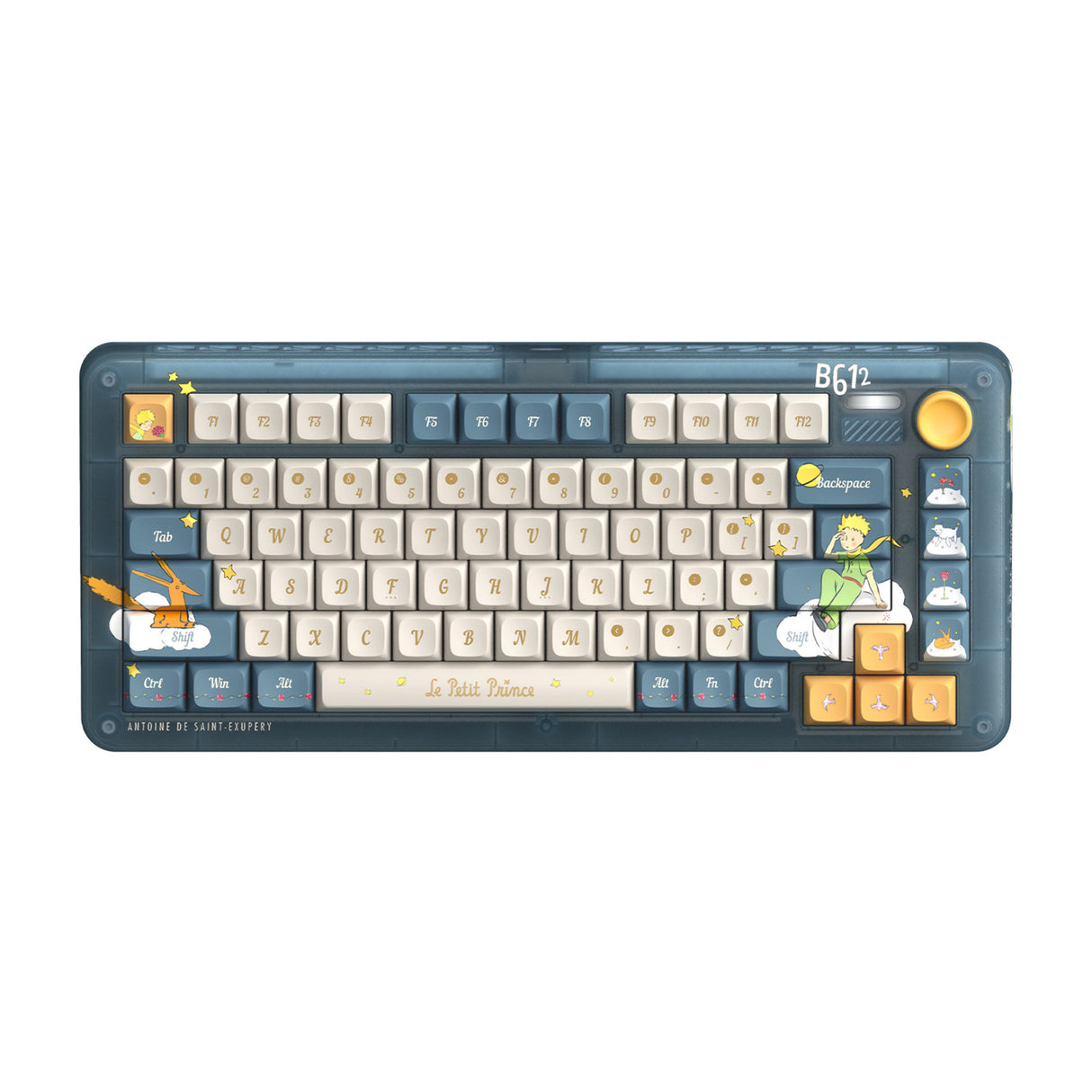 Iqunix zx75 sky encounter wireless mechanical keyboard (blauw, us lay-out (qwerty), gateron red, 75%, rgb leds, hot-swappable, double-shot pbt, 2.4ghz | bluetooth 5.1 | usb-c)