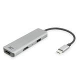 Act connectivity usb-c 4k multiport adapter voor 2 hdmi schermen, usb-a datapoort (aluminium)