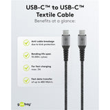 Goobay usb-c snellader nano (65 w) en usb-c textielkabel (zwart, 1 meter)