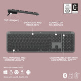 Logitech mk950 signature slim draadloze desktopset (grafiet, us-international lay-out (qwerty), 400 - 4000 dpi)