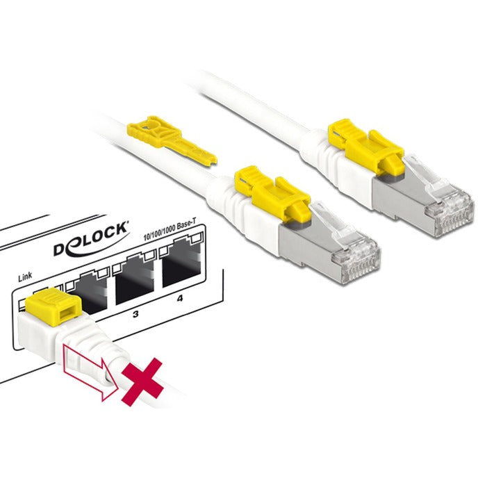 Delock cat.6a netwerkkabel (wit, 5 meter, s stp, rj-45)