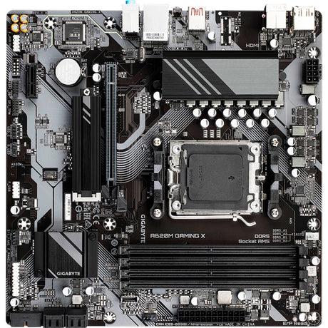 Gigabyte a620m gaming x (rev. 1.0) socket am5 moederbord (zwart grijs, raid, gb-lan, sound, µatx)
