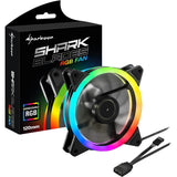 Sharkoon shark blades rgb case fan (zwart, 120 x 120 x 25 mm)
