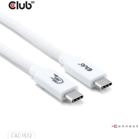 Club 3d usb-c 80gbps certified 240w 8k 240hz kabel (wit, 1.2m)