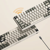 Iqunix f97 hitchhiker wireless mechanical keyboard (grijs, us lay-out (qwerty), cherry mx red, 96%, rgb leds, hot-swappable, pbt, 2.4ghz | bluetooth 5.1 | usb-c)