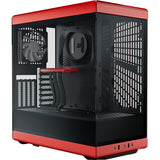 Hyte y40 midi tower behuizing (rood zwart | 2x usb-a | 1x usb-c | tempered glass)