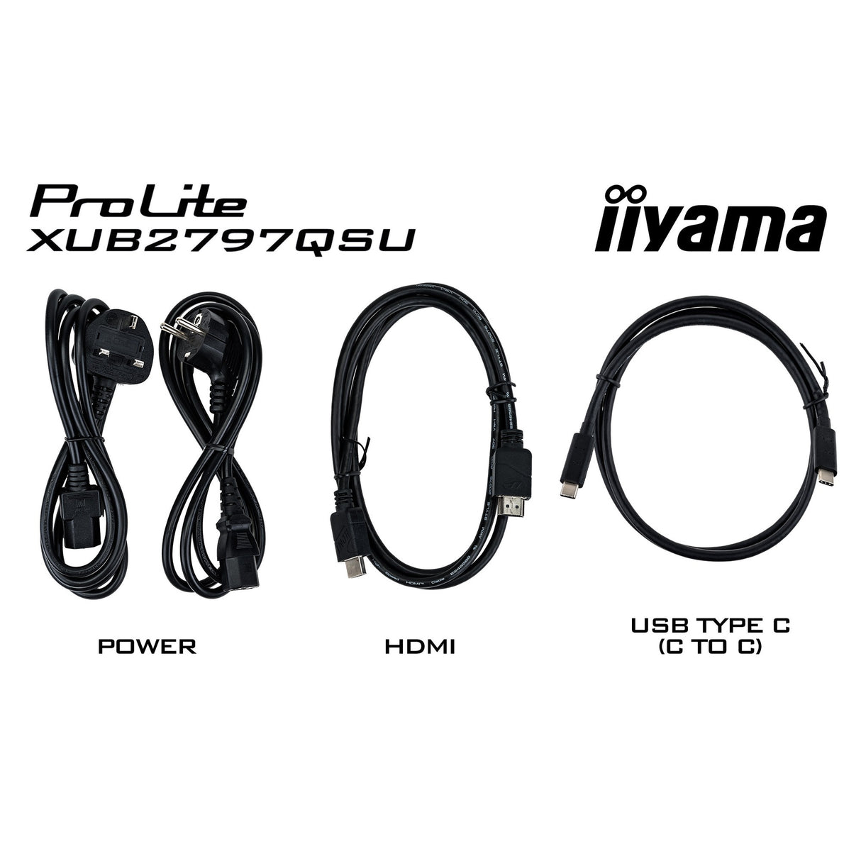 Iiyama prolite xub2797qsu-w2 27 monitor (wit, hdmi, displayport, 2x usb-a, usb-b)