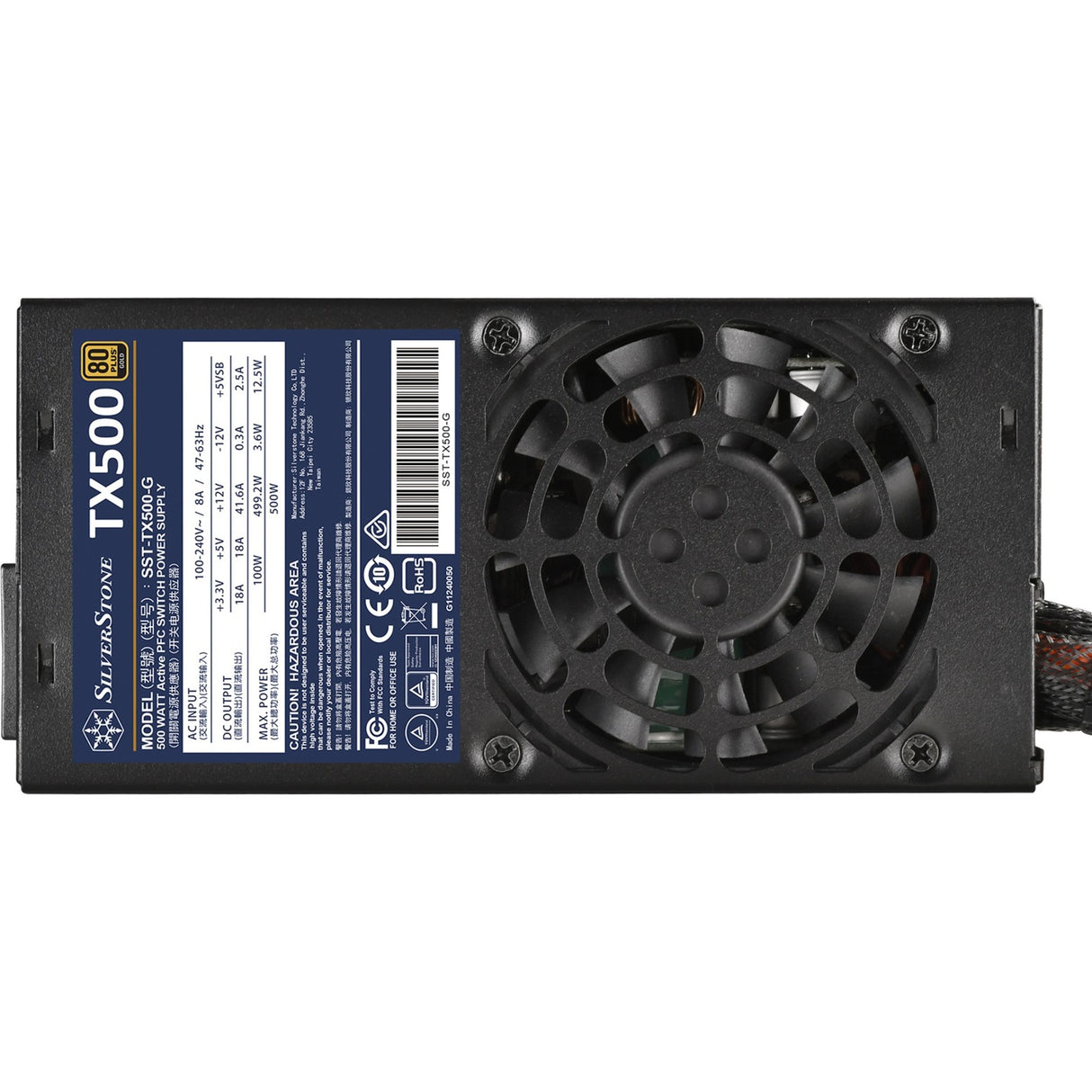 Silverstone sst-tx500-g 500 watt voeding (zwart, 2x pcie)