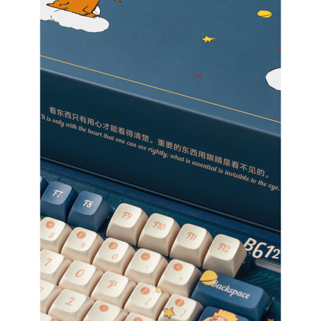 Iqunix zx75 sky encounter wireless mechanical keyboard (blauw, us lay-out (qwerty), iqunix silent rose, 75%, rgb leds, hot-swappable, double-shot pbt, 2.4ghz | bluetooth 5.1 | usb-c)