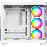 Xyz pc gear tesseract x midi tower behuizing (wit | 2x usb-a | 1x usb-c | tempered glass)