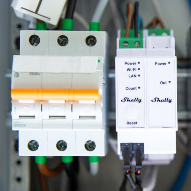 Shelly -add-on voor pro 3em voor smart home-systemen met uitbreiding.