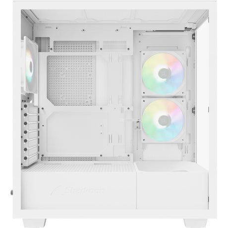 Sharkoon rebel c60 rgb midi tower behuizing (wit | 2x usb-a | 1x usb-c | rgb | tempered glass)