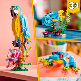 Lego creator 3in1 exotische papegaai - kikker - vis dieren speelgoed set voor kinderen - 31136