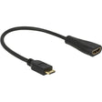 Delock mini-hdmi-c naar hdmi-a adapter (zwart, 0,23 meter)